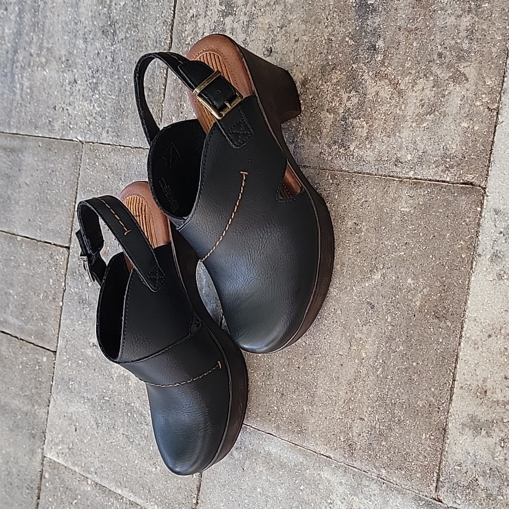 BOC Ceclia Black Heeled Clogs Sz 8 - Picture 2 of 14